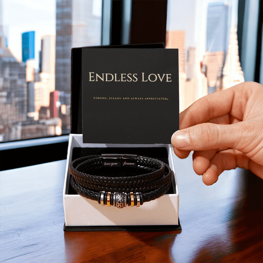 Endless Love Braided Leather Bracelet