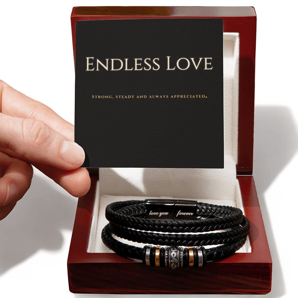 Endless Love Braided Leather Bracelet
