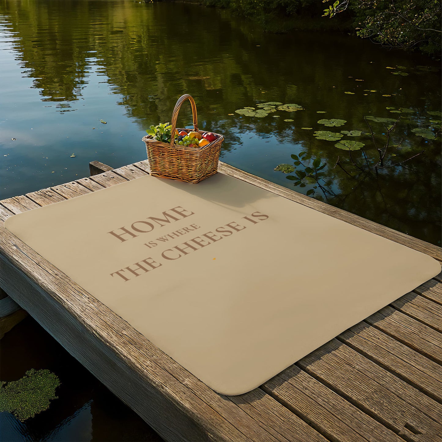 Home Is Where The Cheese Is — Sherpa Fleece Blanket — Cozy Gift for Cheese Lovers