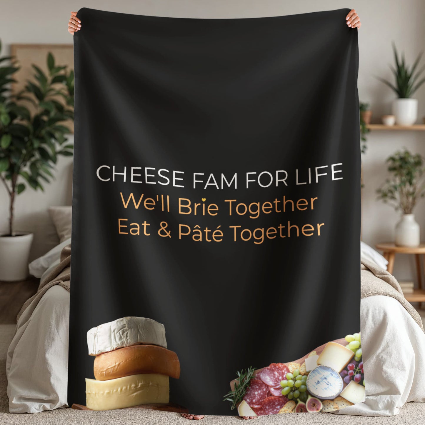 Cheese Fam For Life — Sherpa Fleece | Cozy Gift for Cheese & Charcuterie Nights