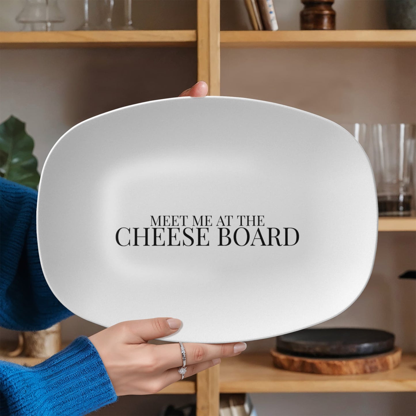 Meet Me At The Cheese Board — Charcuterie Platter | Cheese Lover Gift | Entertaining Serving Tray | Kitchen Decor