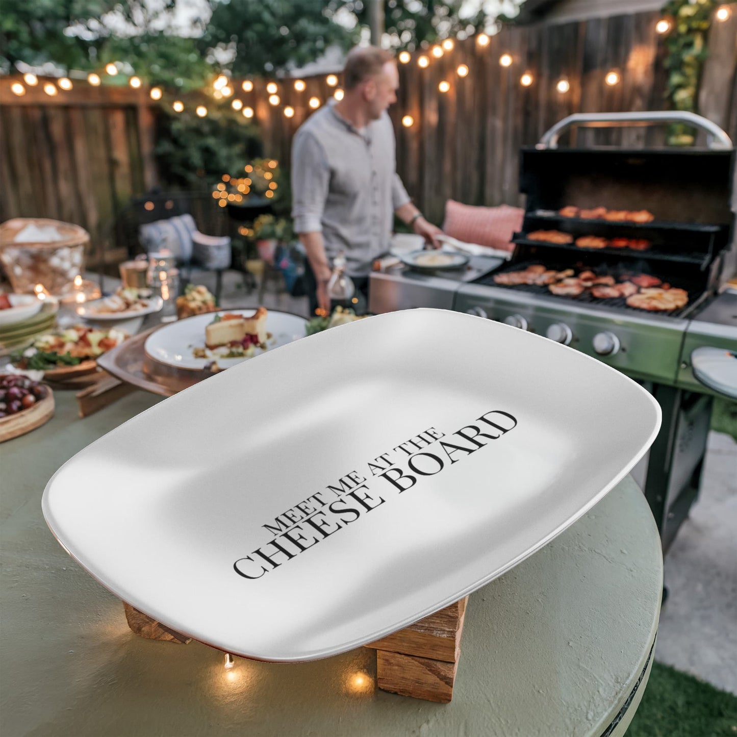 Meet Me At The Cheese Board — Charcuterie Platter | Cheese Lover Gift | Entertaining Serving Tray | Kitchen Decor