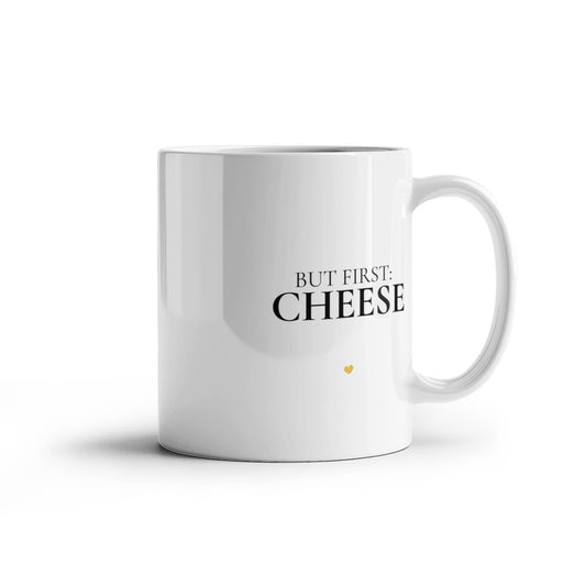 But First Cheese Mug — Minimalist Coffee Mug For Cheese Lovers, Cute Gift Idea