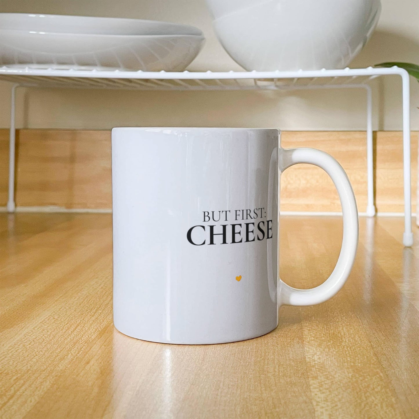 But First Cheese Mug — Minimalist Coffee Mug For Cheese Lovers, Cute Gift Idea