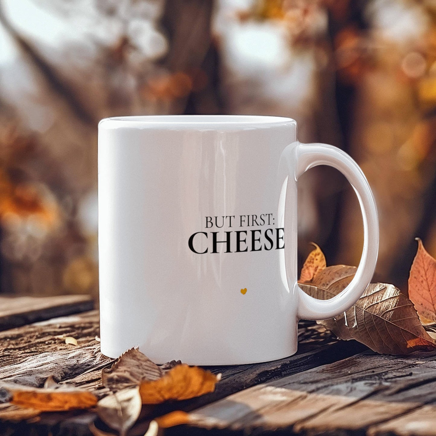 But First Cheese Mug — Minimalist Coffee Mug For Cheese Lovers, Cute Gift Idea