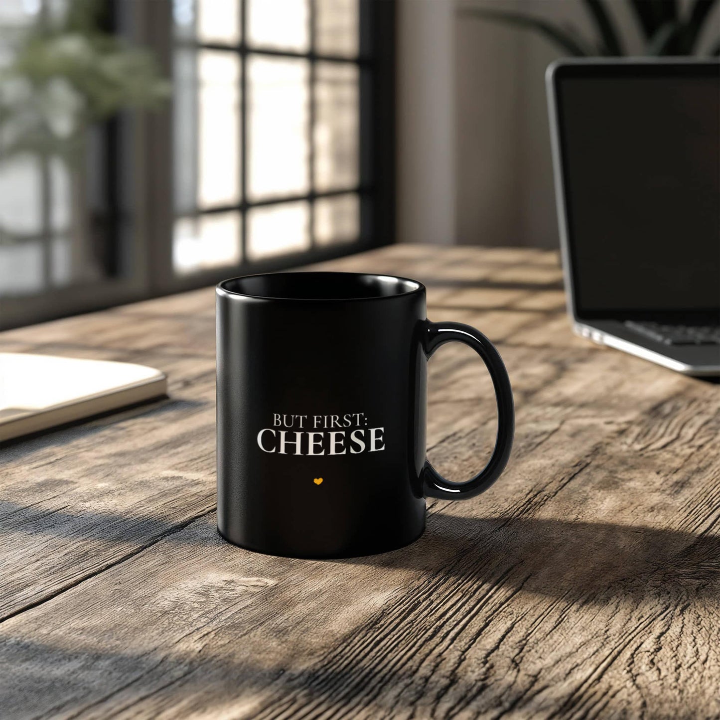 But First Cheese Mug — Funny Coffee Mug for Cheese Lovers, Cute Gift Idea