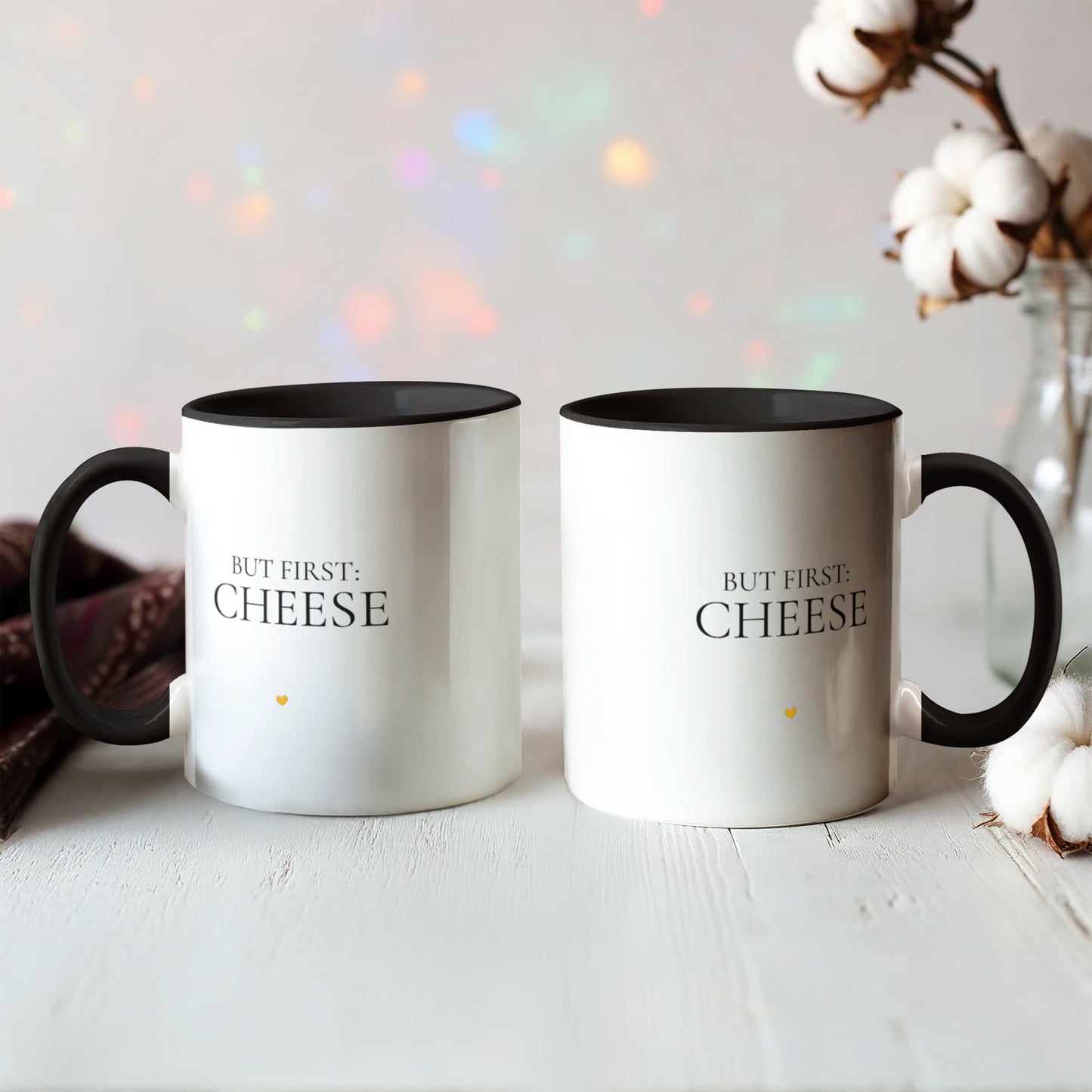 But First, Cheese Mug — Funny Coffee Mug, Cheese Lover Gift, Cute Kitchen Accent Mug